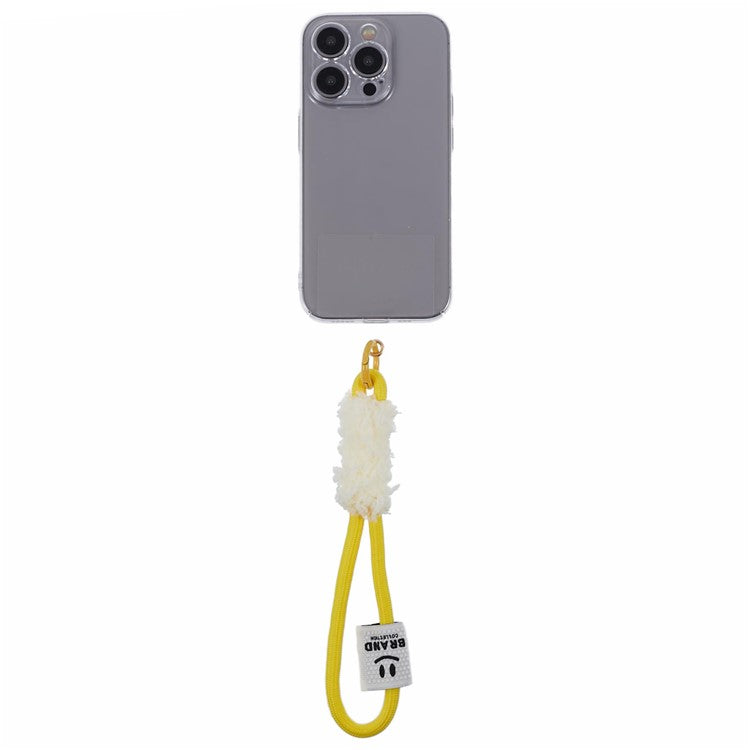 A3 Universal Plush Lanyard Hand Wrist Strap with  for Car Keys Cameras Phone with Tether Tab - Yellow