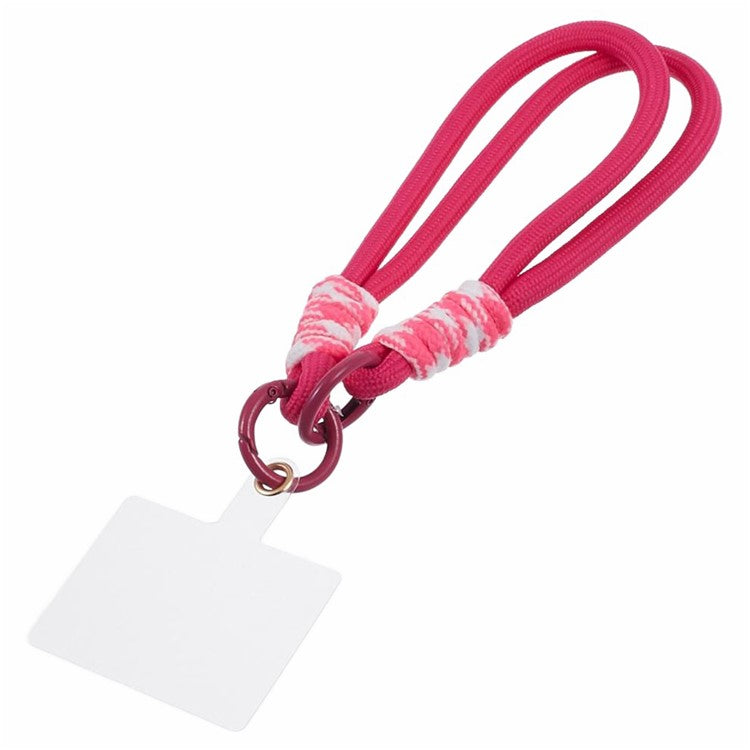 A4 Universal Phone Wrist Strap Lanyard Cameras Keyring Holder Short Strap with Tether Tab - Rose+Pink