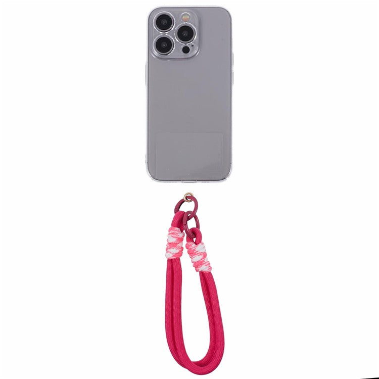 A4 Universal Phone Wrist Strap Lanyard Cameras Keyring Holder Short Strap with Tether Tab - Rose+Pink