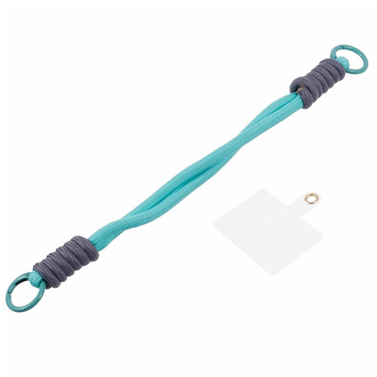 A4 Universal Phone Wrist Strap Lanyard Cameras Keyring Holder Short Strap with Tether Tab - Green+Grey