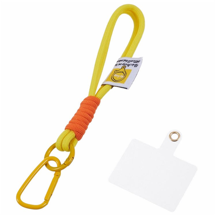 A2 Universal Short Phone Lanyard Carabiner Keyring Camera Wrist Strap Rope with Tether Tab - Yellow