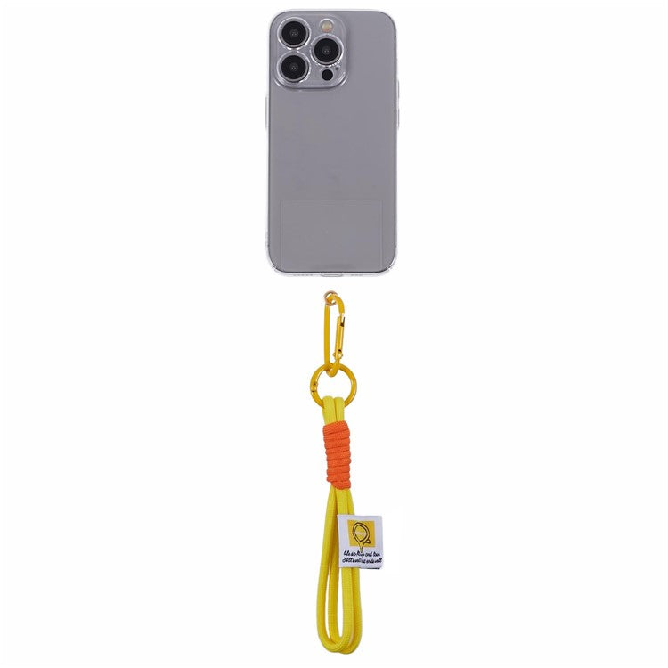 A2 Universal Short Phone Lanyard Carabiner Keyring Camera Wrist Strap Rope with Tether Tab - Yellow