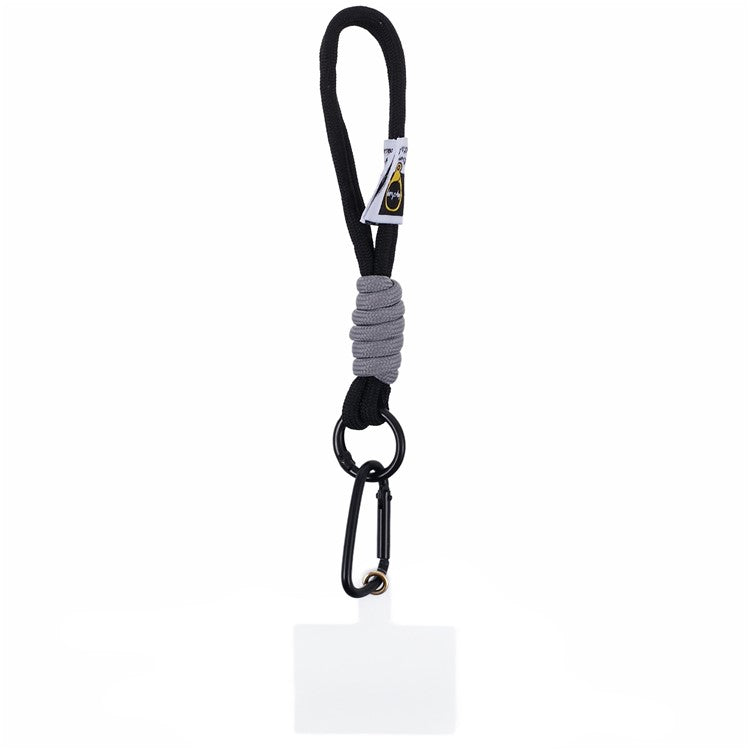 A2 Universal Short Phone Lanyard Carabiner Keyring Camera Wrist Strap Rope with Tether Tab - Black