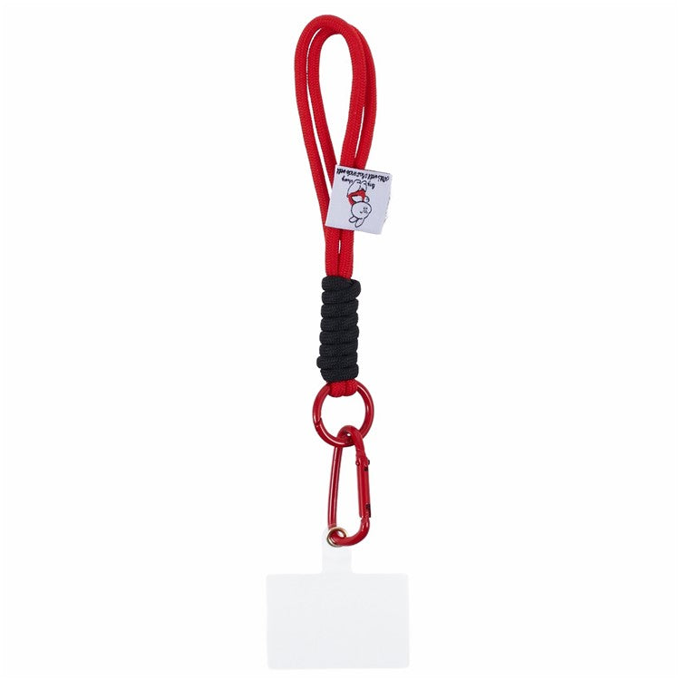 A2 Universal Short Phone Lanyard Carabiner Keyring Camera Wrist Strap Rope with Tether Tab - Red