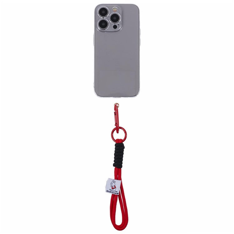 A2 Universal Short Phone Lanyard Carabiner Keyring Camera Wrist Strap Rope with Tether Tab - Red