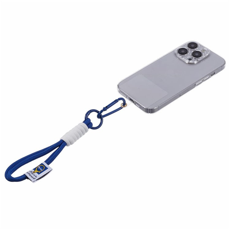 A2 Universal Short Phone Lanyard Carabiner Keyring Camera Wrist Strap Rope with Tether Tab - Blue