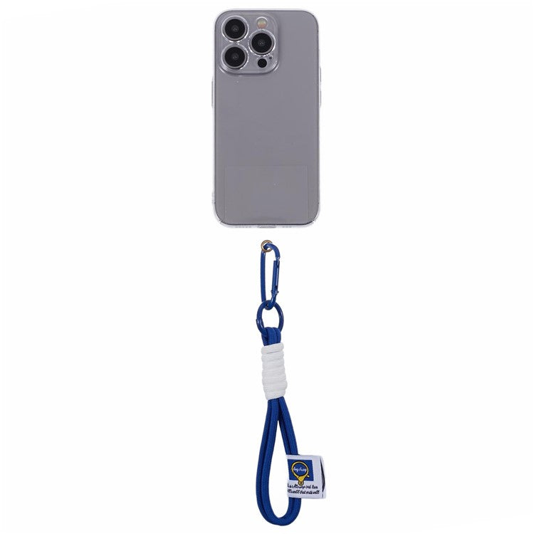 A2 Universal Short Phone Lanyard Carabiner Keyring Camera Wrist Strap Rope with Tether Tab - Blue