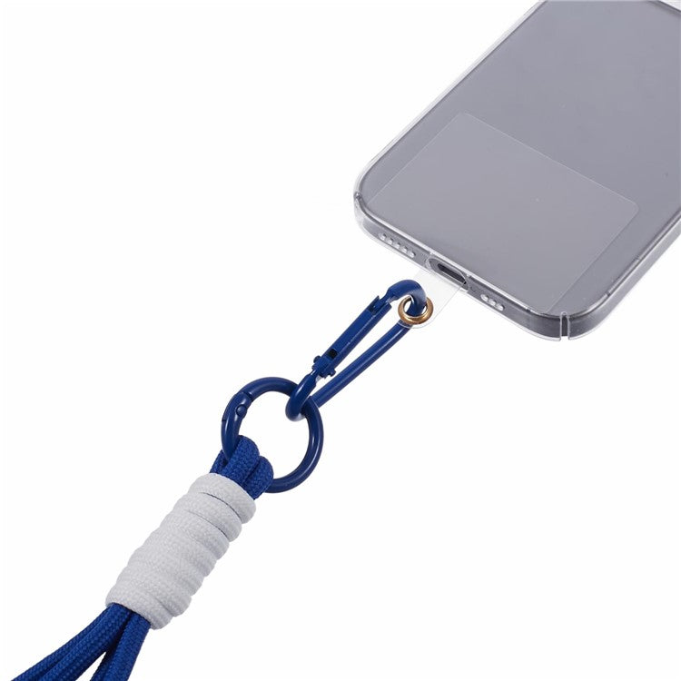 A2 Universal Short Phone Lanyard Carabiner Keyring Camera Wrist Strap Rope with Tether Tab - Blue