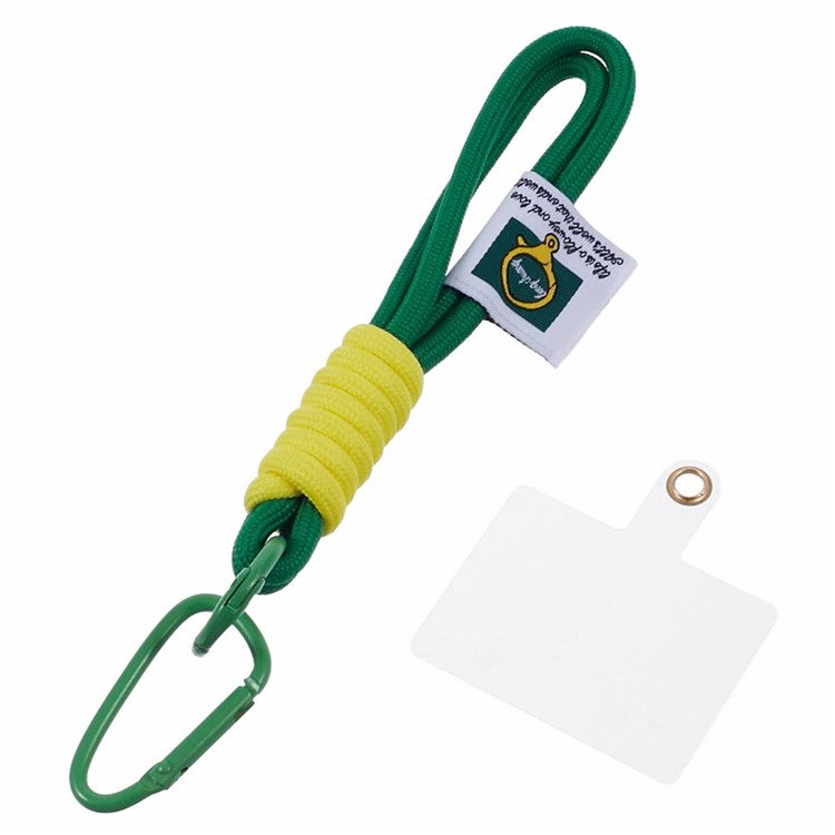 A2 Universal Short Phone Lanyard Carabiner Keyring Camera Wrist Strap Rope with Tether Tab - Green