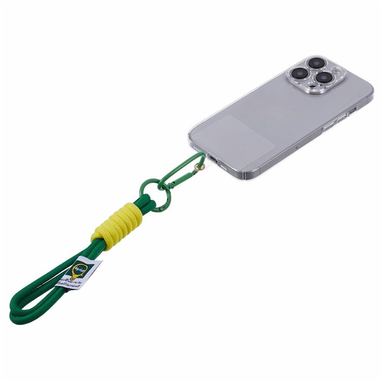 A2 Universal Short Phone Lanyard Carabiner Keyring Camera Wrist Strap Rope with Tether Tab - Green