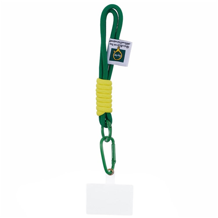 A2 Universal Short Phone Lanyard Carabiner Keyring Camera Wrist Strap Rope with Tether Tab - Green