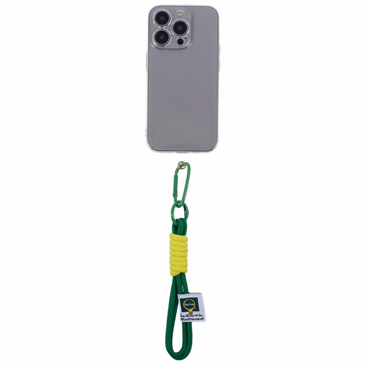 A2 Universal Short Phone Lanyard Carabiner Keyring Camera Wrist Strap Rope with Tether Tab - Green