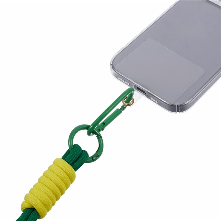 A2 Universal Short Phone Lanyard Carabiner Keyring Camera Wrist Strap Rope with Tether Tab - Green