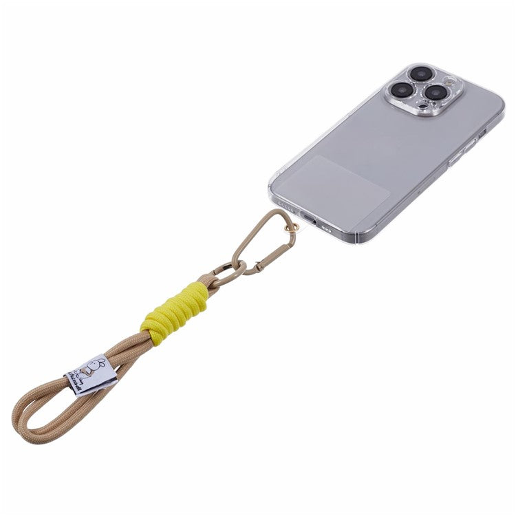 A2 Universal Short Phone Lanyard Carabiner Keyring Camera Wrist Strap Rope with Tether Tab - Grey