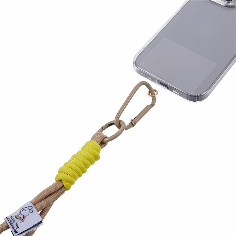 A2 Universal Short Phone Lanyard Carabiner Keyring Camera Wrist Strap Rope with Tether Tab - Grey