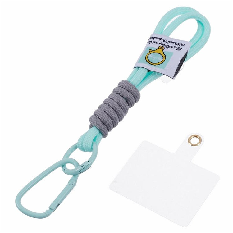 A2 Universal Short Phone Lanyard Carabiner Keyring Camera Wrist Strap Rope with Tether Tab - Sky Blue