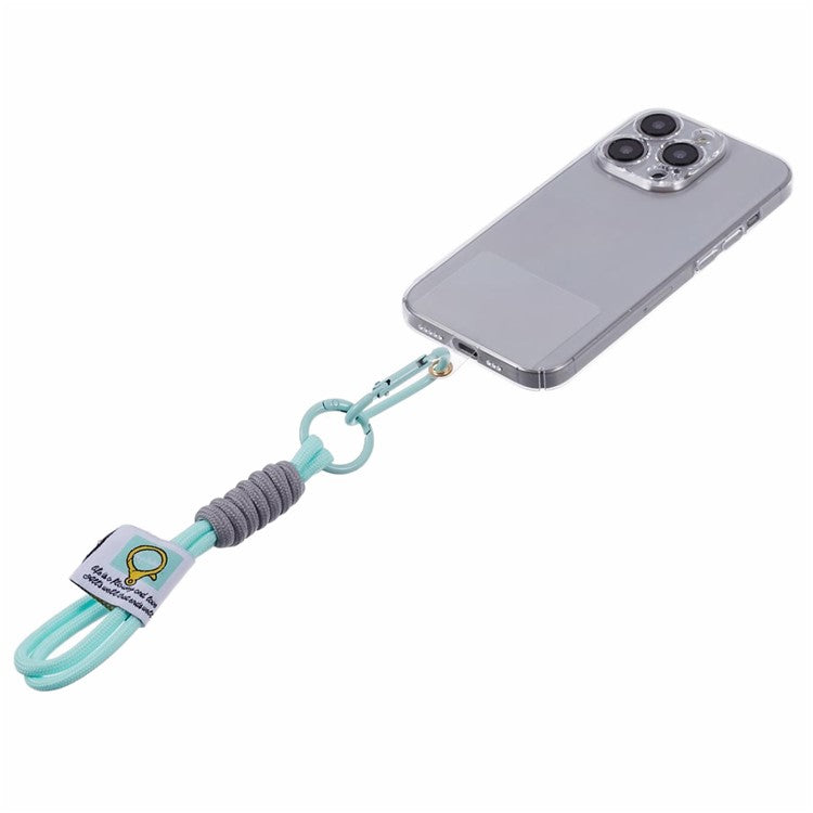 A2 Universal Short Phone Lanyard Carabiner Keyring Camera Wrist Strap Rope with Tether Tab - Sky Blue