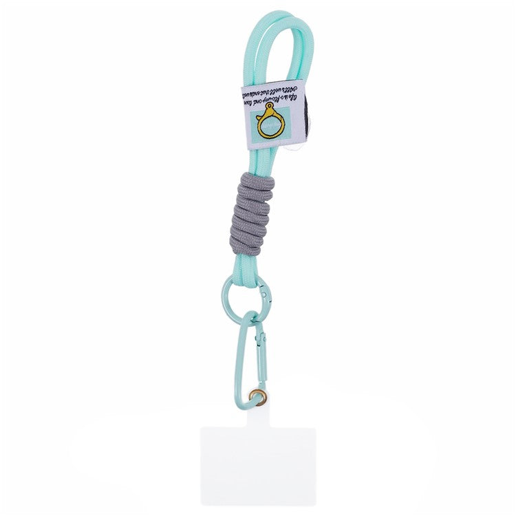 A2 Universal Short Phone Lanyard Carabiner Keyring Camera Wrist Strap Rope with Tether Tab - Sky Blue