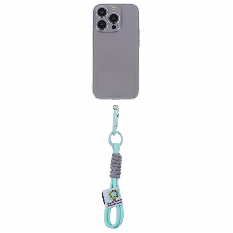 A2 Universal Short Phone Lanyard Carabiner Keyring Camera Wrist Strap Rope with Tether Tab - Sky Blue