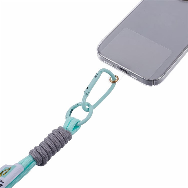 A2 Universal Short Phone Lanyard Carabiner Keyring Camera Wrist Strap Rope with Tether Tab - Sky Blue