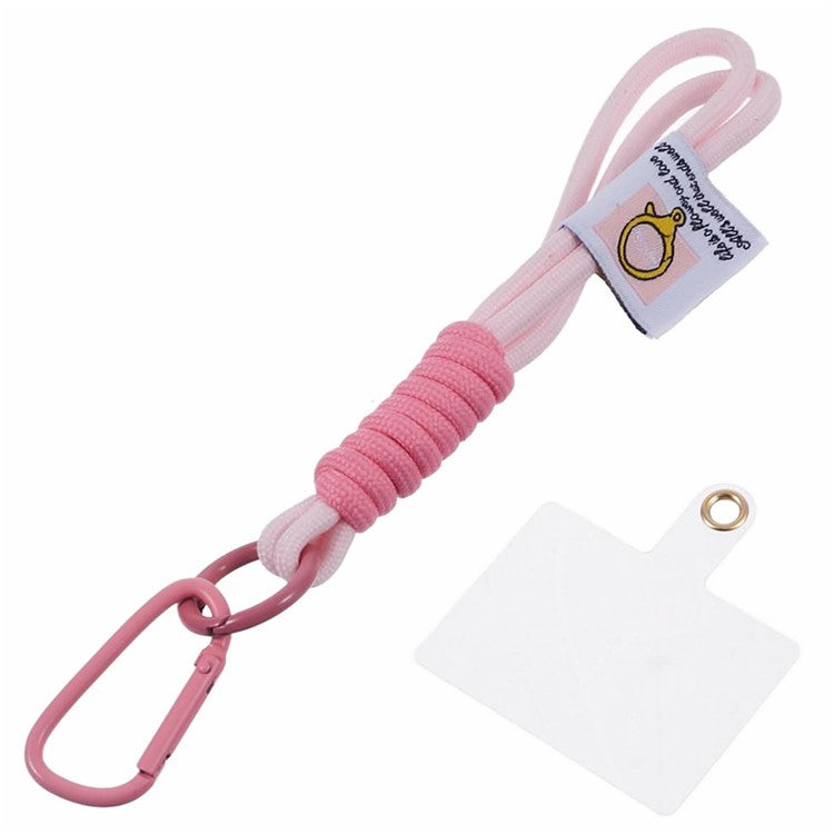 A2 Universal Short Phone Lanyard Carabiner Keyring Camera Wrist Strap Rope with Tether Tab - Pink