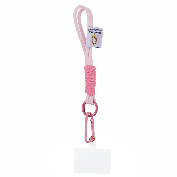 A2 Universal Short Phone Lanyard Carabiner Keyring Camera Wrist Strap Rope with Tether Tab - Pink