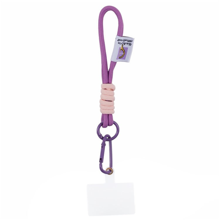 A2 Universal Short Phone Lanyard Carabiner Keyring Camera Wrist Strap Rope with Tether Tab - Purple