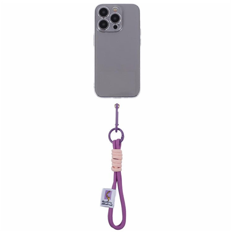 A2 Universal Short Phone Lanyard Carabiner Keyring Camera Wrist Strap Rope with Tether Tab - Purple