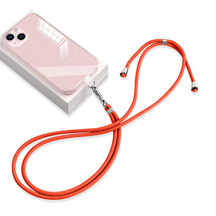 6mm Nylon Phone Lanyard Crossbody Adjustable Cell Phone Neck Shoulder Strap with Pad - Orange Red