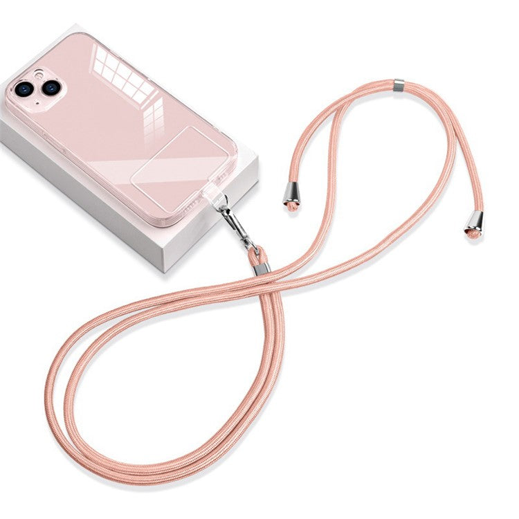 6mm Nylon Phone Lanyard Crossbody Adjustable Cell Phone Neck Shoulder Strap with Pad - Pink Gold