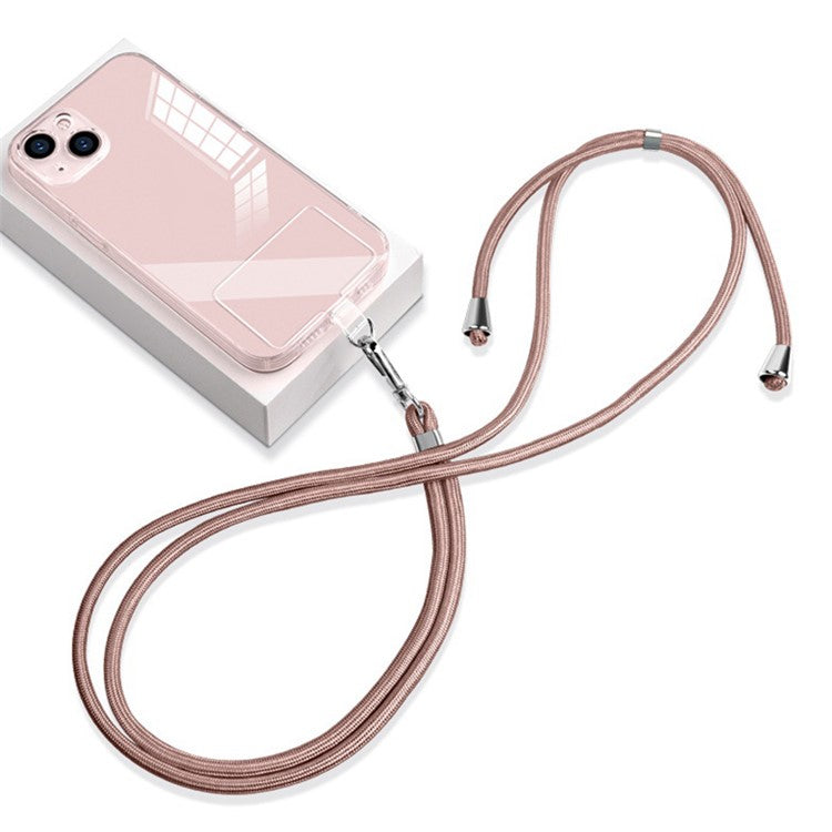 6mm Nylon Phone Lanyard Crossbody Adjustable Cell Phone Neck Shoulder Strap with Pad - Rose Gold