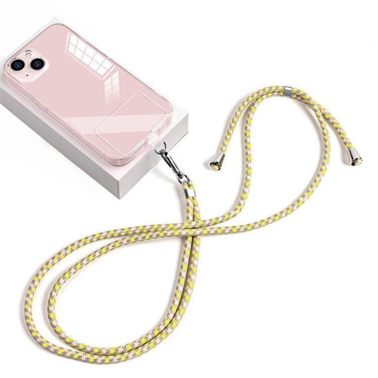 6mm Nylon Phone Lanyard Crossbody Adjustable Cell Phone Neck Shoulder Strap with Pad - Yellow Pink Grey