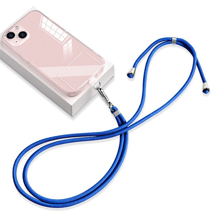 Universal Phone Lanyard 6mm Nylon Adjustable Phone Neck Strap with Pad - Blue