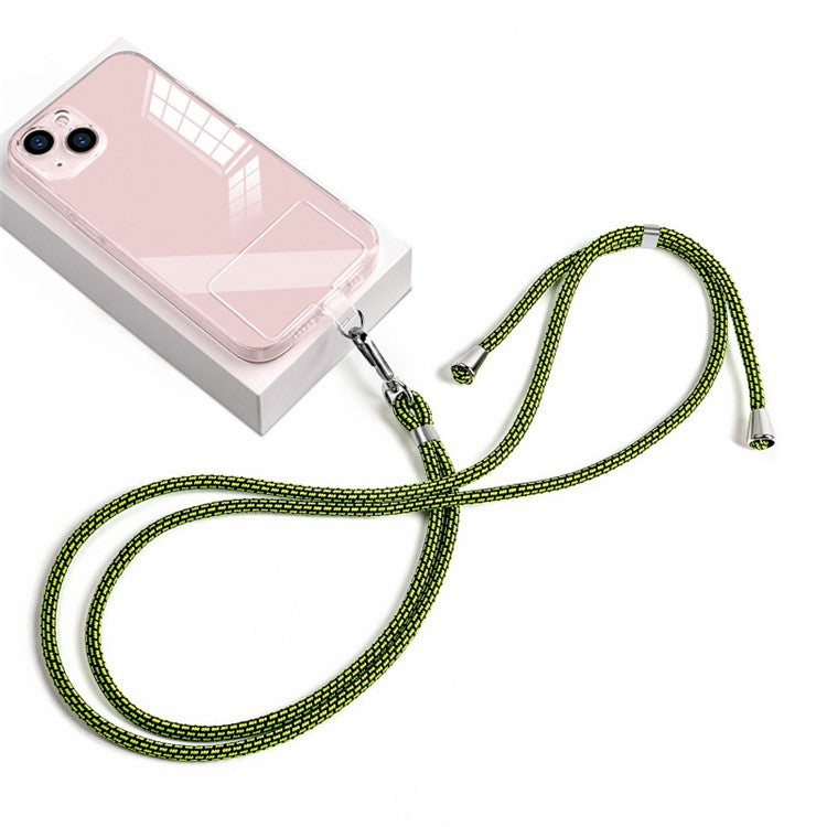 Universal Phone Lanyard 6mm Nylon Adjustable Phone Neck Strap with Pad - Fluorescent Green Black