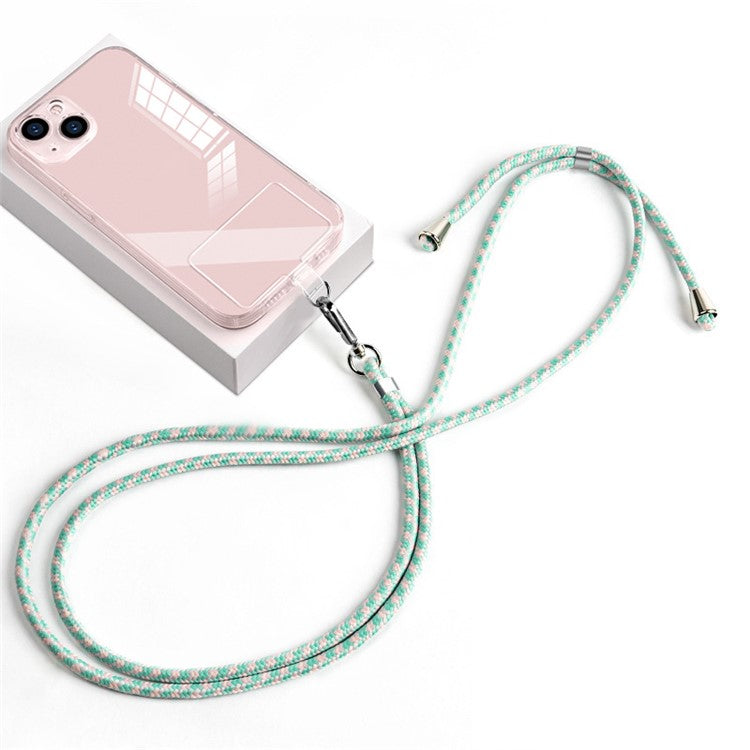 Cell Phone Crossbody Lanyard 6mm Nylon Universal Phone Shoulder Strap with Pad - Green Pink