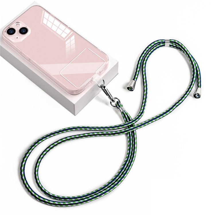 Cell Phone Crossbody Lanyard 6mm Nylon Universal Phone Shoulder Strap with Pad - Green White Blue