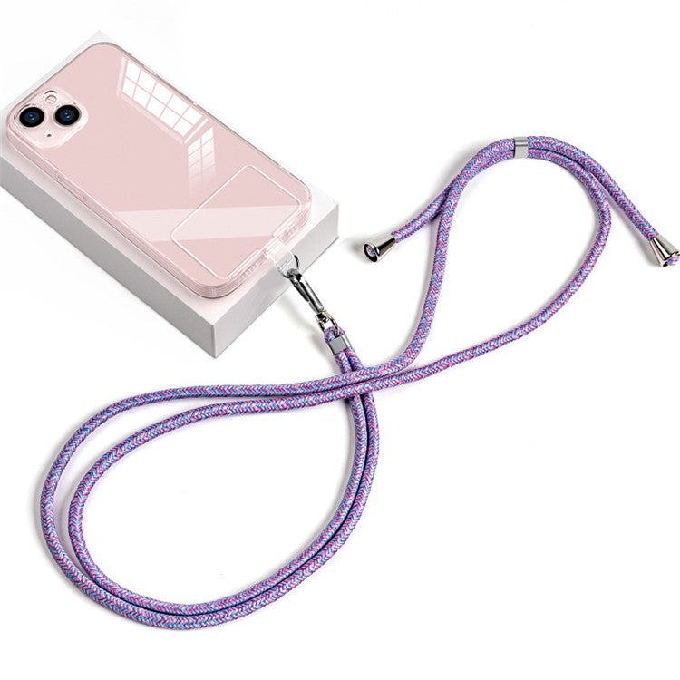 Cell Phone Crossbody Lanyard 6mm Nylon Universal Phone Shoulder Strap with Pad - Purple Rainbow