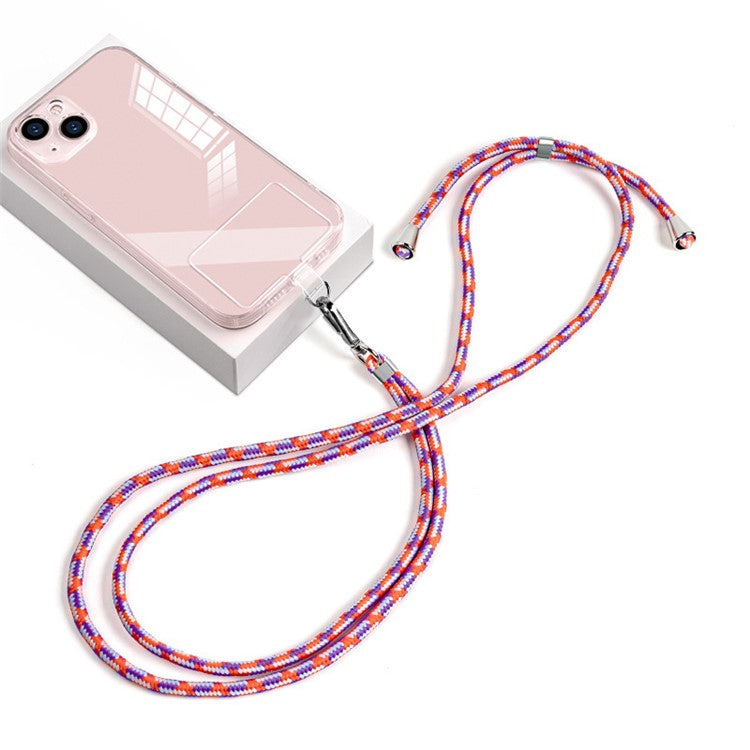 Cell Phone Crossbody Lanyard 6mm Nylon Universal Phone Shoulder Strap with Pad - Orange Blue