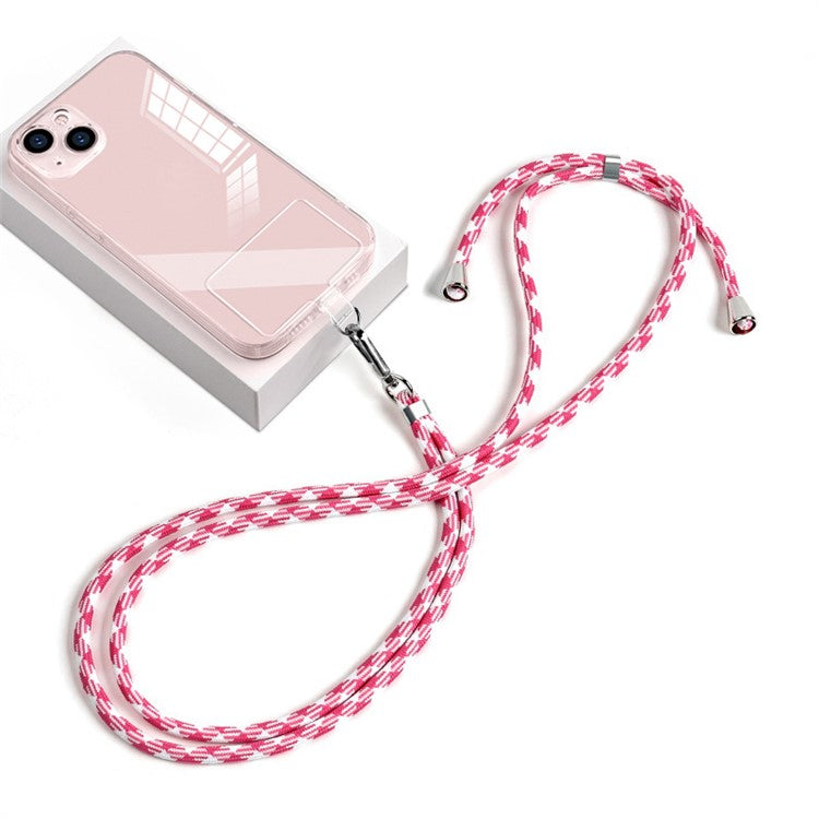 Cell Phone Crossbody Lanyard 6mm Nylon Universal Phone Shoulder Strap with Pad - Rose White