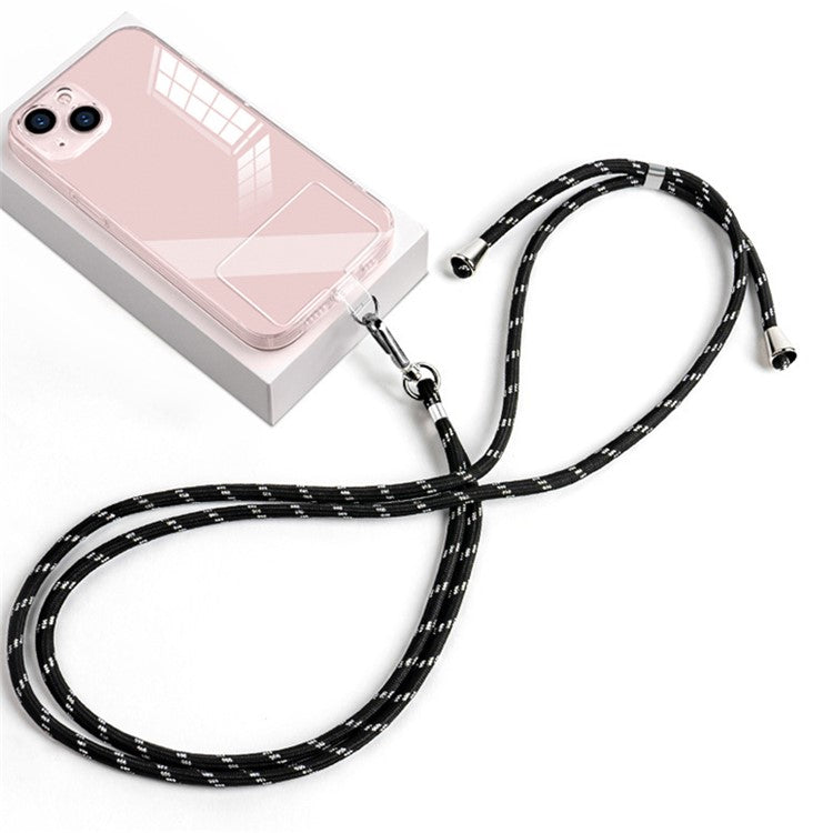 Cell Phone Crossbody Lanyard 6mm Nylon Universal Phone Shoulder Strap with Pad - Black White