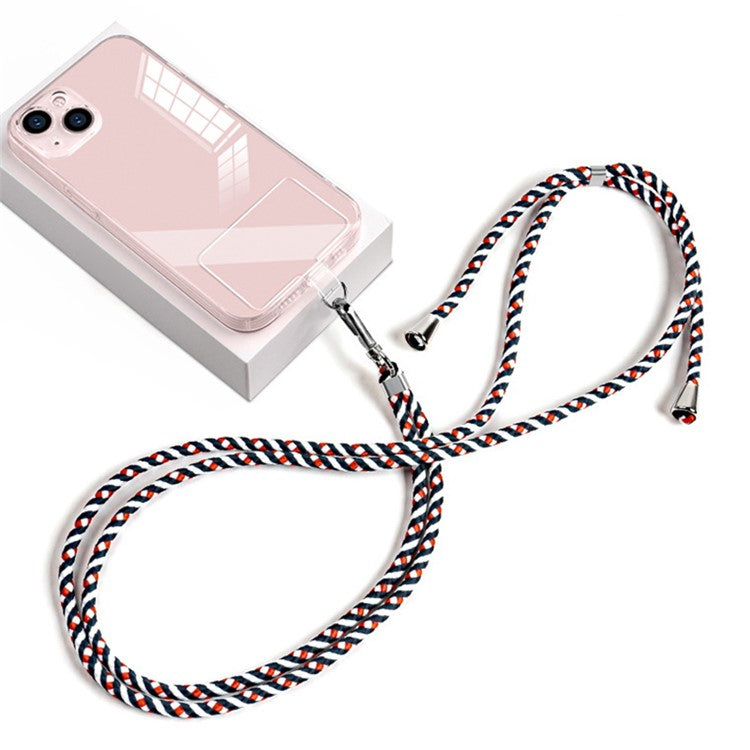 Cell Phone Crossbody Lanyard 6mm Nylon Universal Phone Shoulder Strap with Pad - Blue Red White