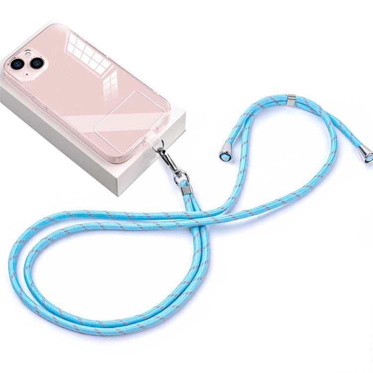 Cell Phone Crossbody Lanyard 6mm Nylon Universal Phone Shoulder Strap with Pad - Blue Grey