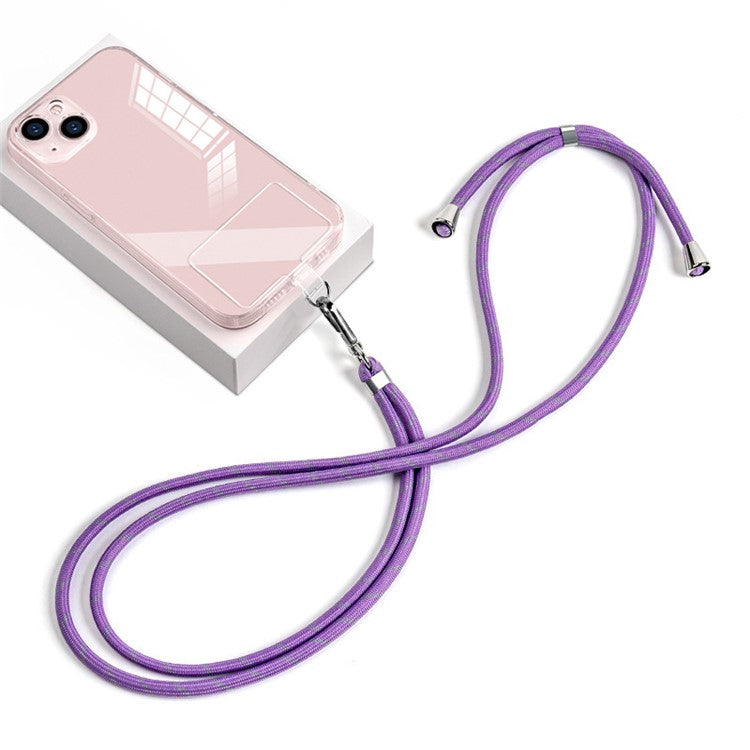 Cell Phone Crossbody Lanyard 6mm Nylon Universal Phone Shoulder Strap with Pad - Purple Grey