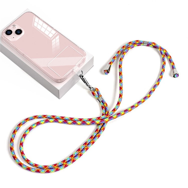 6mm Nylon Phone Lanyard Universal Adjustable Neck Straps with Pad - Rainbow