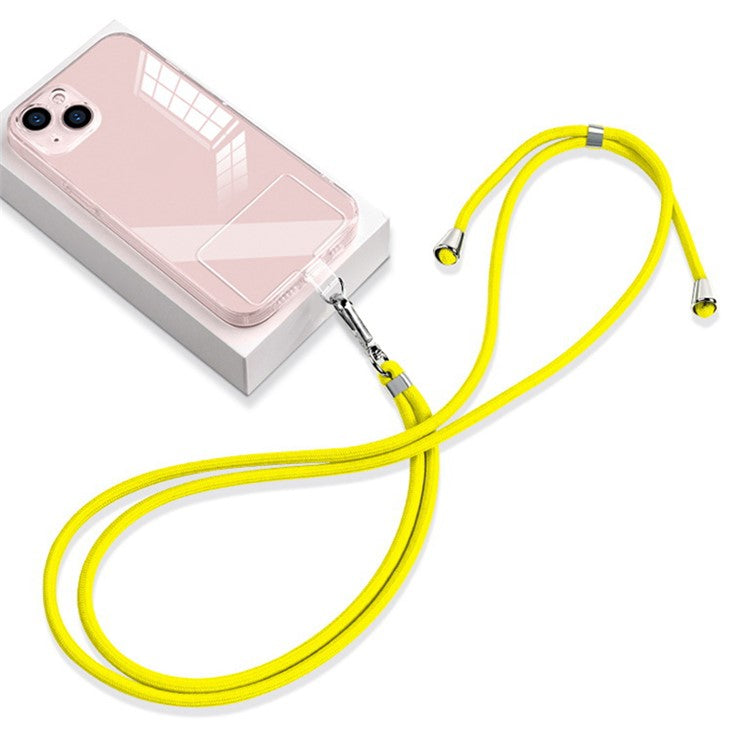 Phone Lanyard 6mm Nylon Neck Hanging Adjustable Shoulder Strap with Pad - Bright Yellow