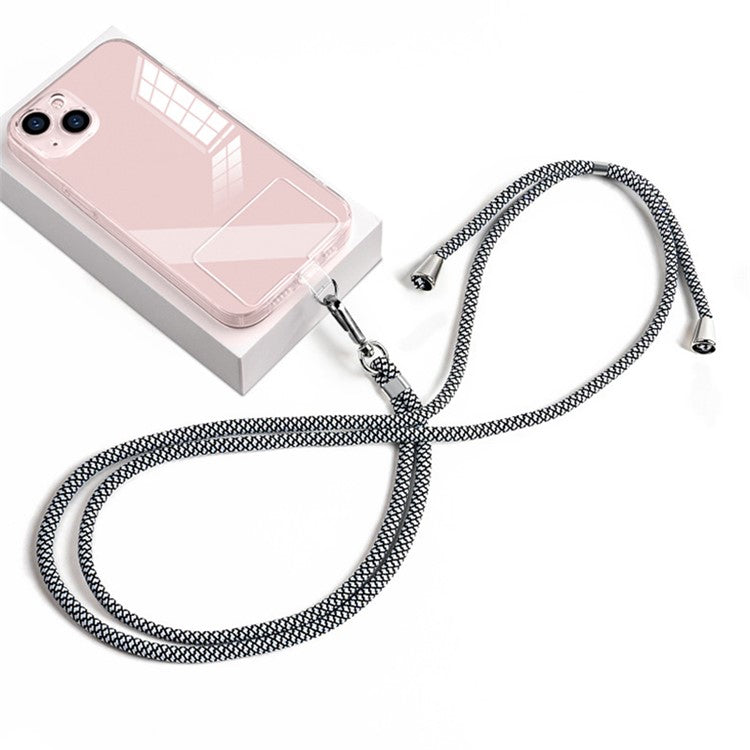 6mm Nylon Phone Strap Neck Crossbody Cell Phone Lanyard with Pad - Black / Mesh Pattern