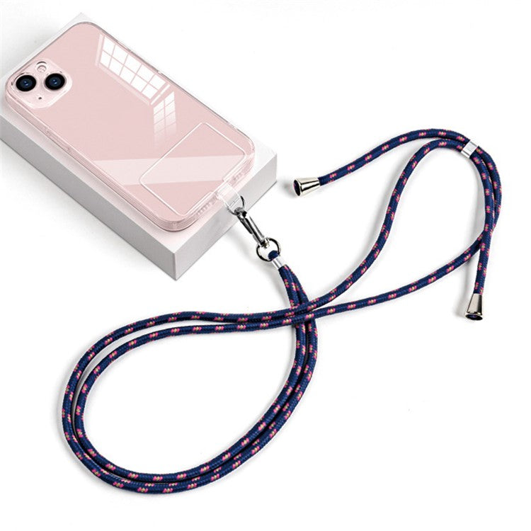 6mm Nylon Phone Strap Neck Crossbody Cell Phone Lanyard with Pad - Blue Gold Rose