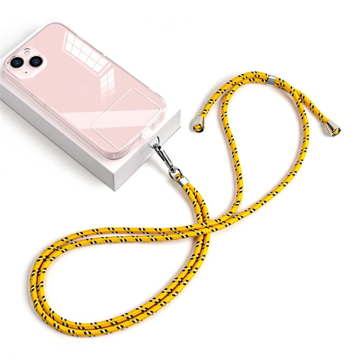 6mm Nylon Phone Strap Neck Crossbody Cell Phone Lanyard with Pad - Yellow White Blue