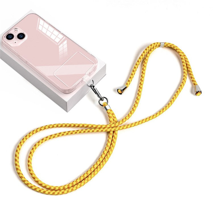 6mm Nylon Phone Strap Neck Crossbody Cell Phone Lanyard with Pad - Light Orange Yellow