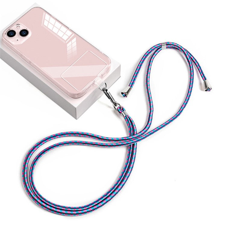 Neck Cell Phone Lanyard 6mm Nylon Adjustable Phone Strap Crossbody with Pad - Navy Blue Rose